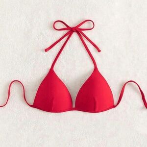 Shein Red Halter Push Up Bikini Top XS